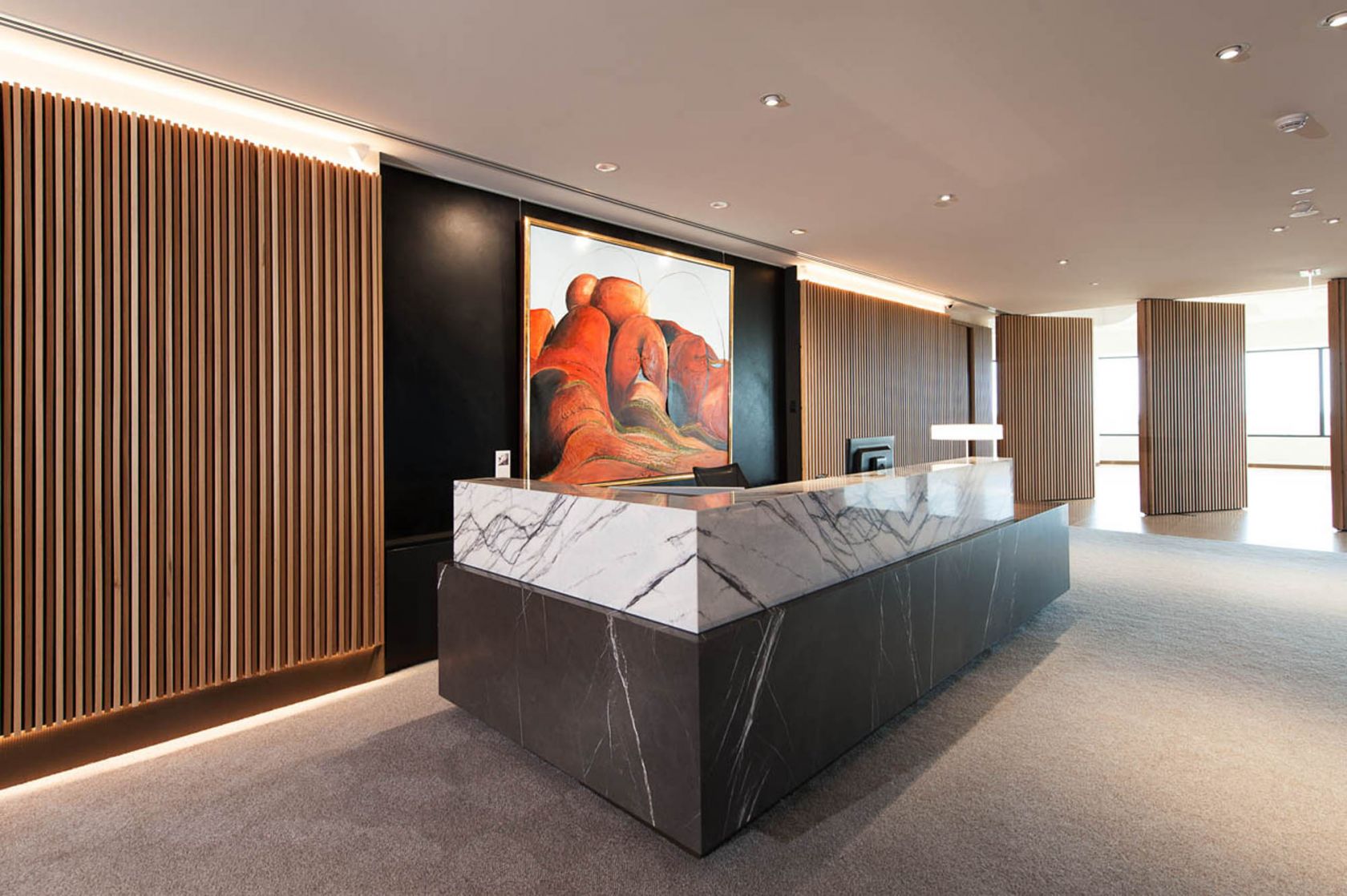gandel group melbourne office fitout reception