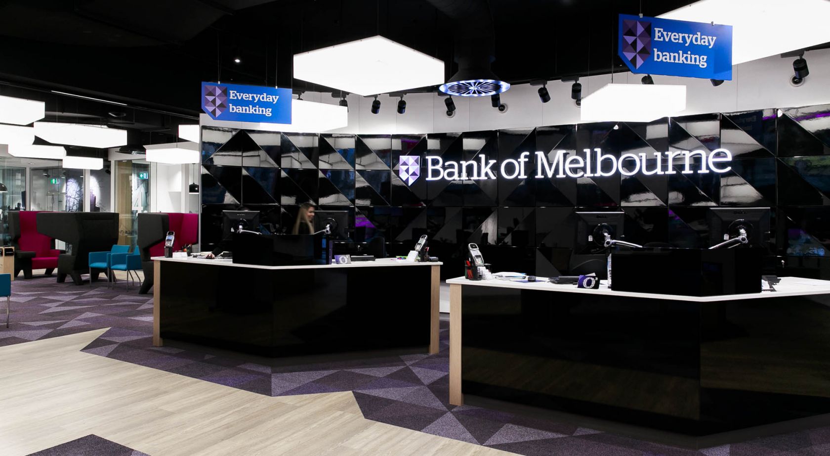 bank of melbourne branch melbourne fitout teller