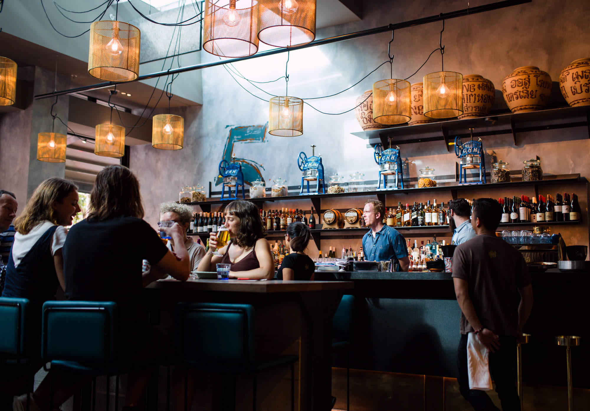 longchim crown melbourne fitout bar pendant lights thai