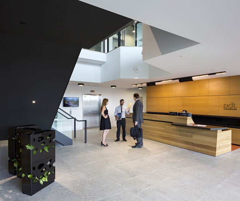 carousel pdt architects brisbane fitout reception stairs 