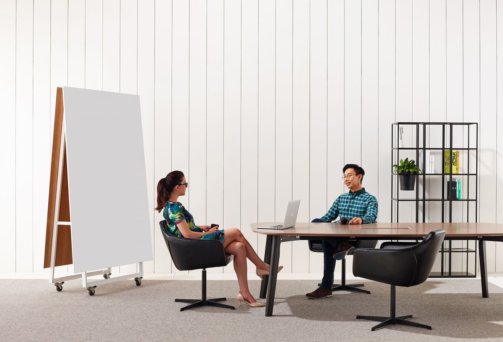 Parley Table, Henge Whiteboard, Palomino Chair and Vertical Garden