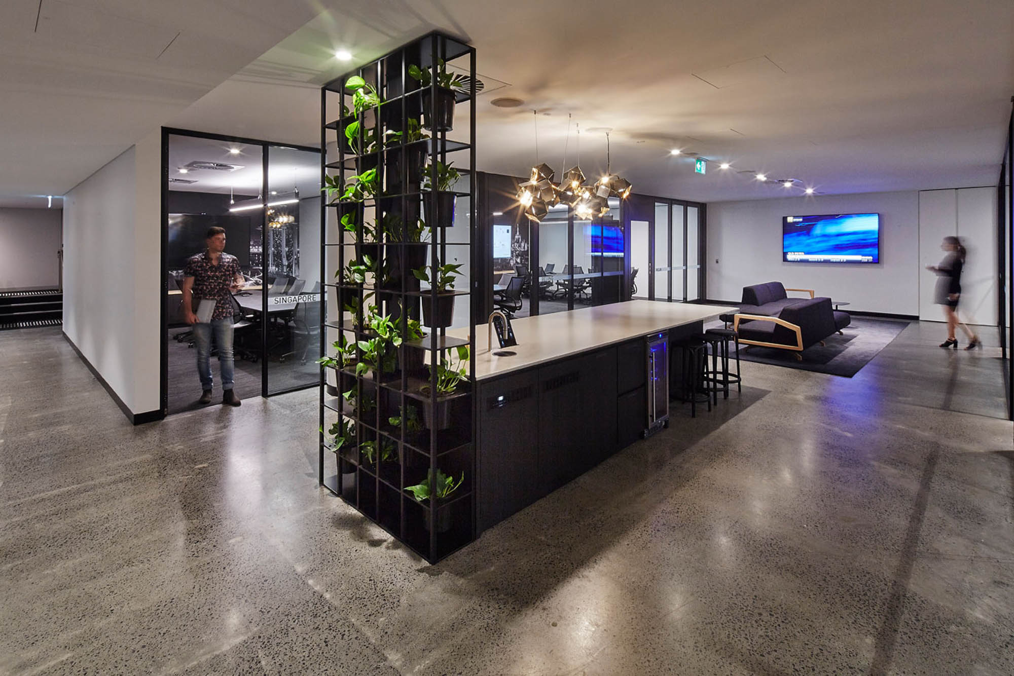 dentsu aegis sydney office fitout coffee bench