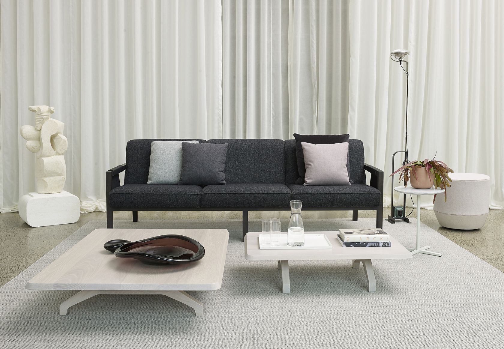 Toro Badjo Sofa, Bomba Tables, Karo Stool and Krossi Table