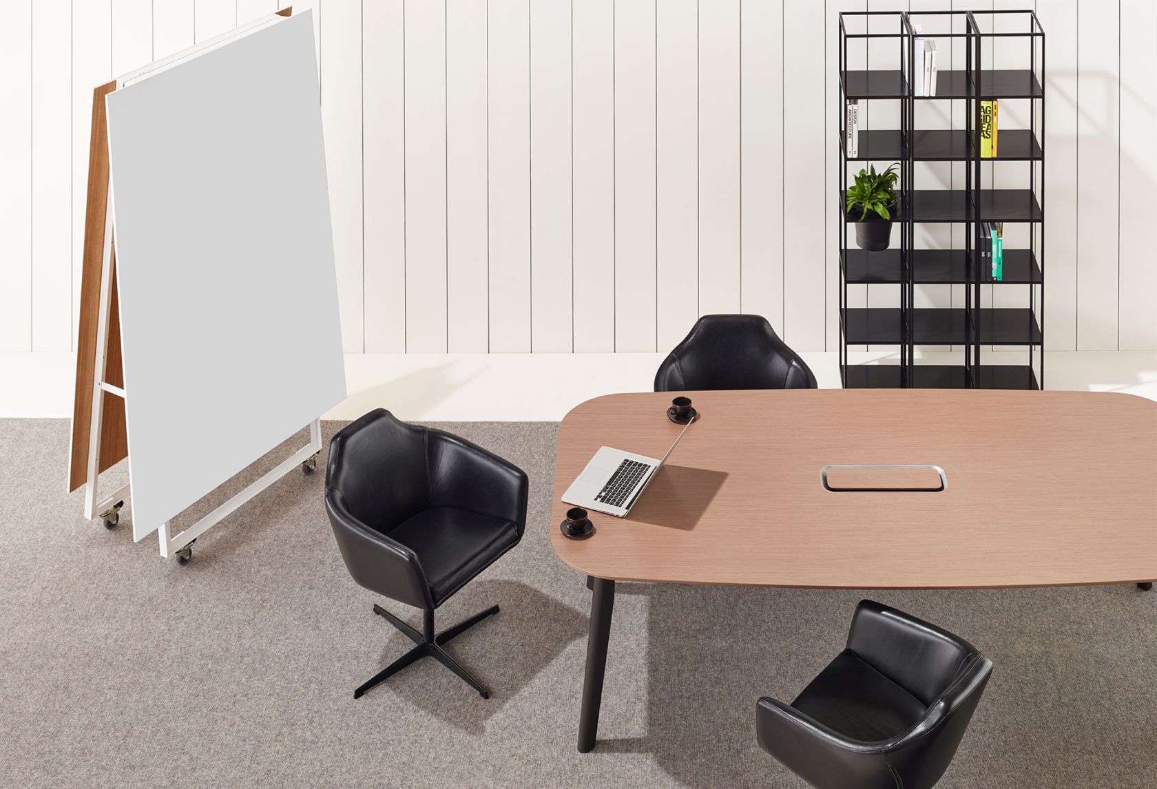 Parley Table, Henge Whiteboard, Palomino Chair and Vertical Garden