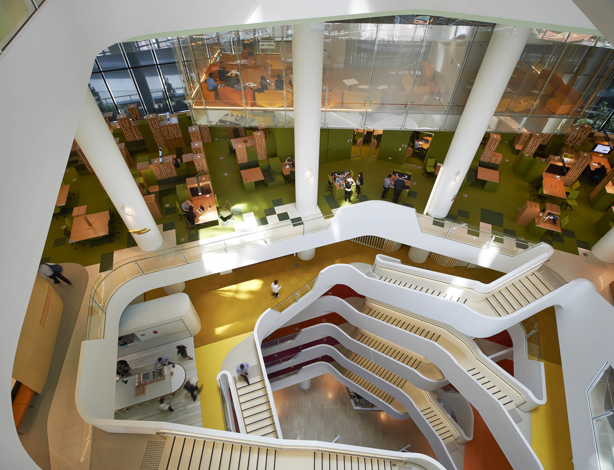 medibank melbourne fitout interconnecting stairs