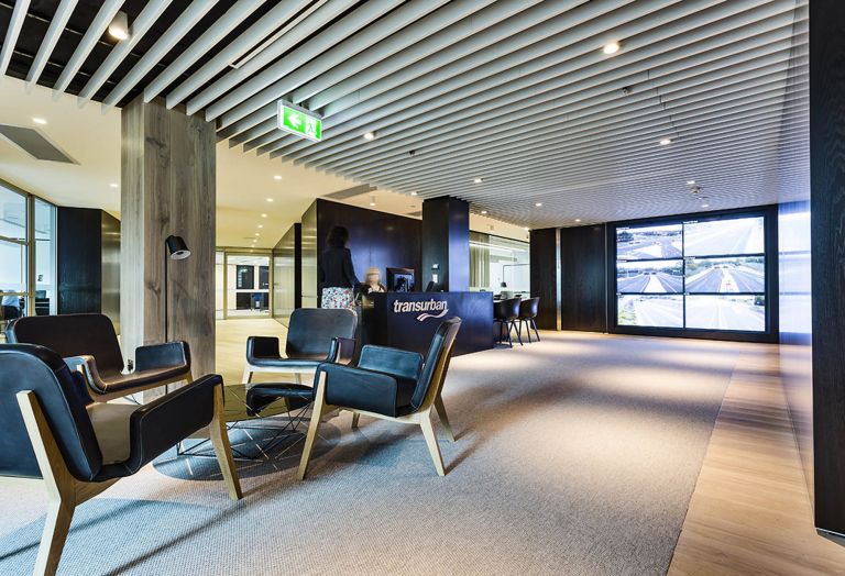 carousel transurban sydney fitout lobby reception feature ceiling linkt