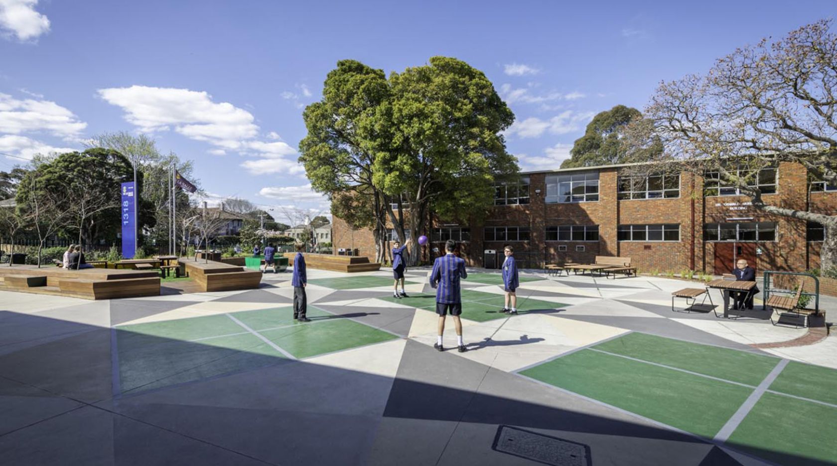 vic education fitout delasalle college students outdoor