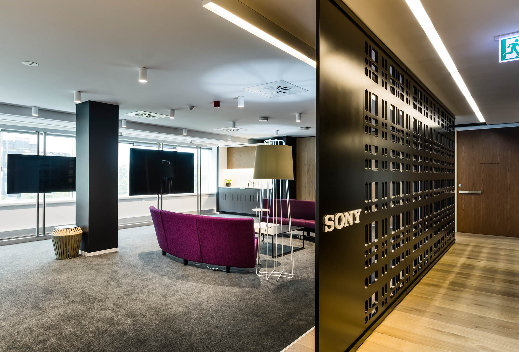 sony sydney office fitout room divider