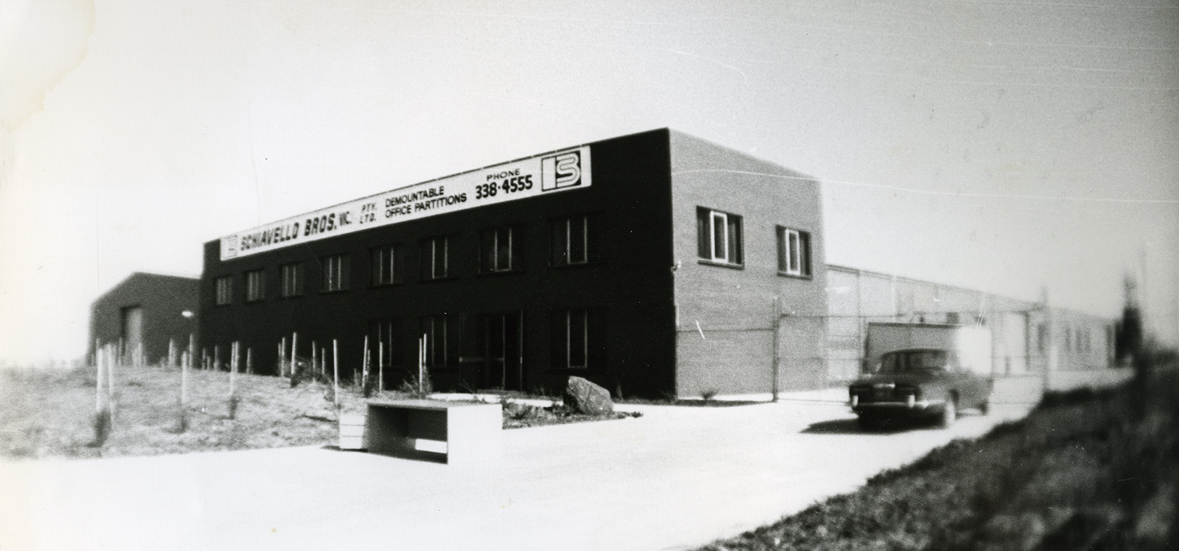 1978 schiavello bros factory office partitions black and white photo