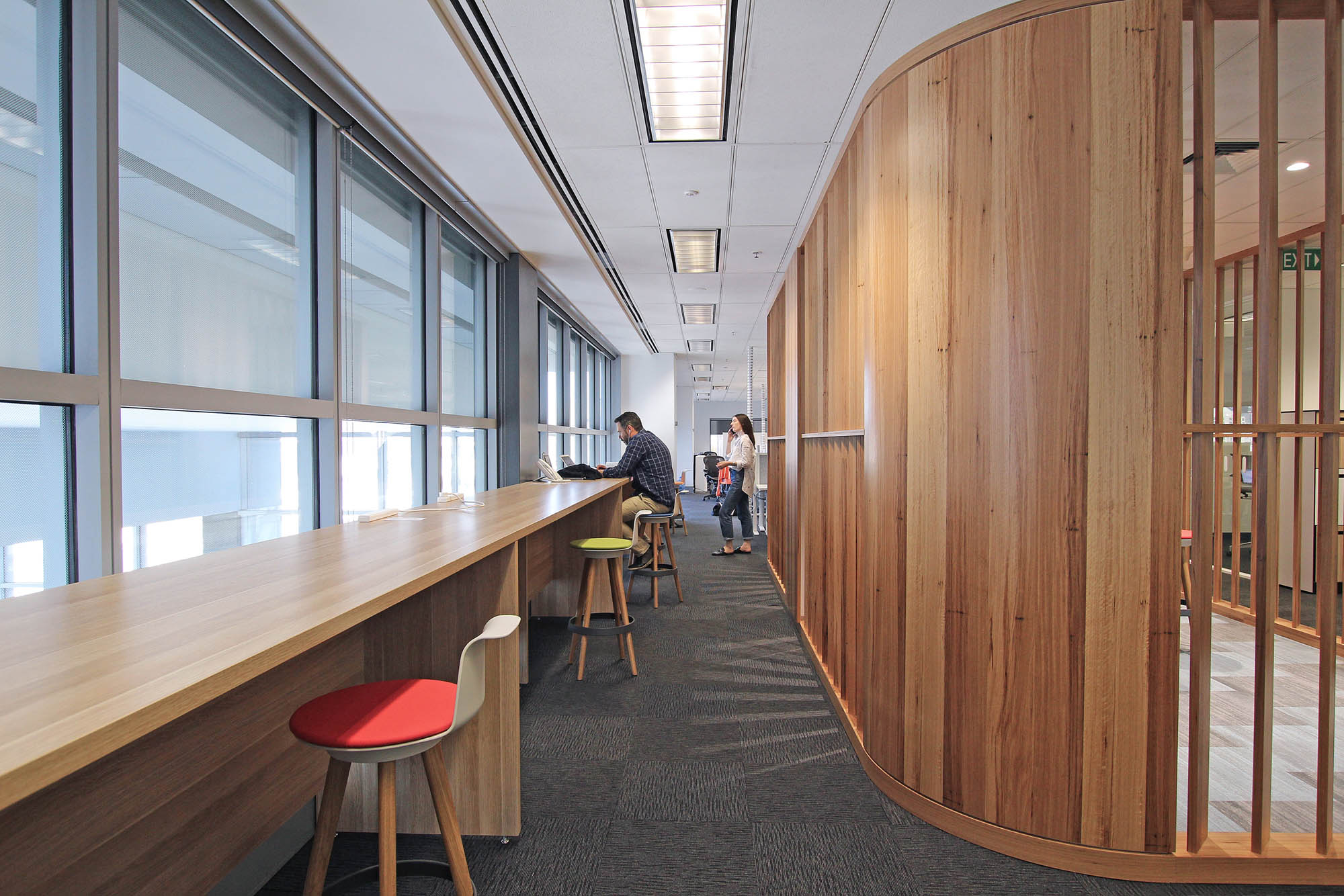 cisco melbourne office fitout timber panel