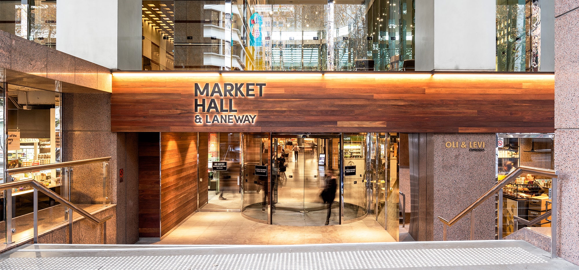 600 bourke street main entrance with revolving door