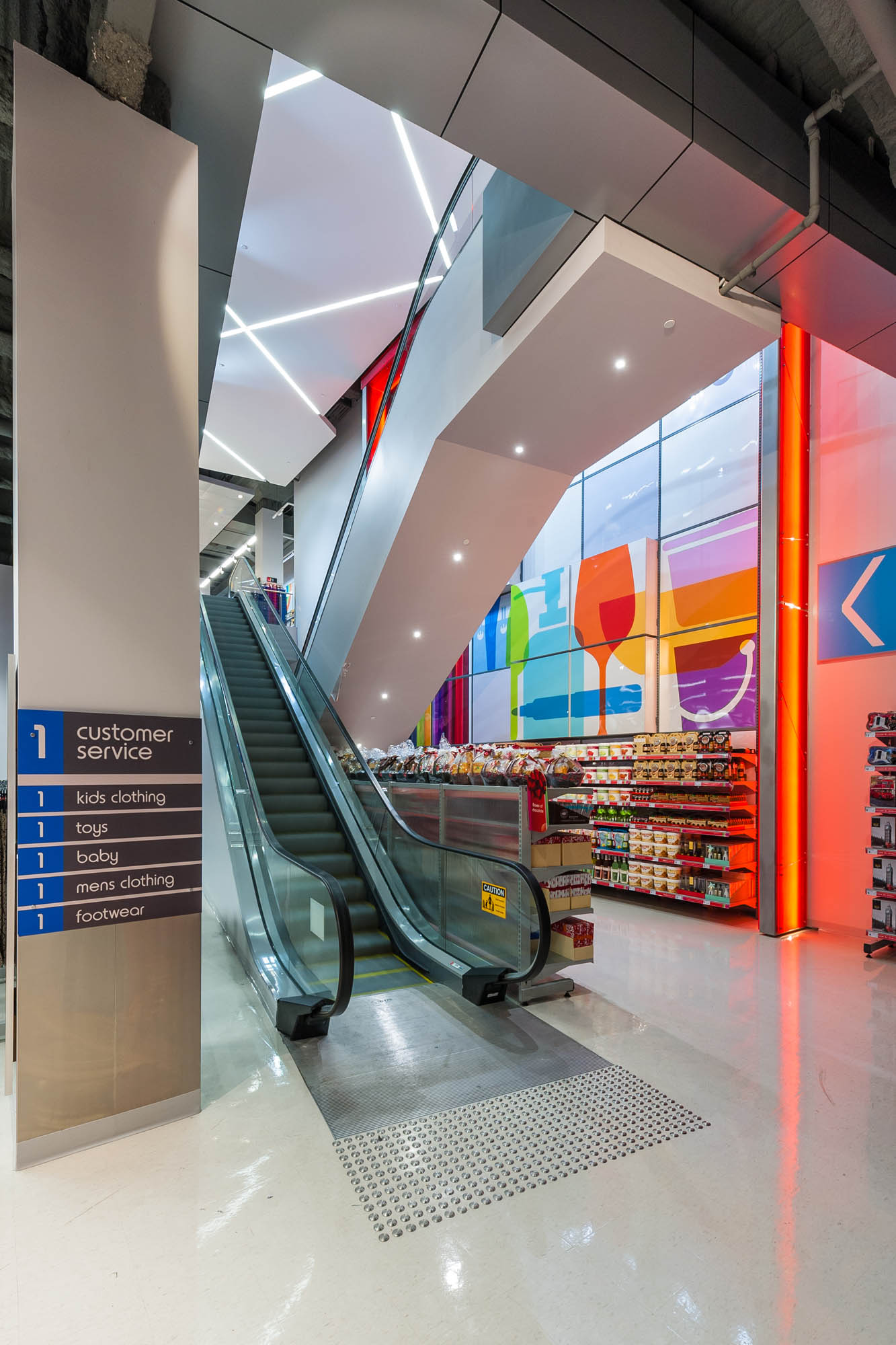 kmart adelaide construction fitout bottom floor excalators