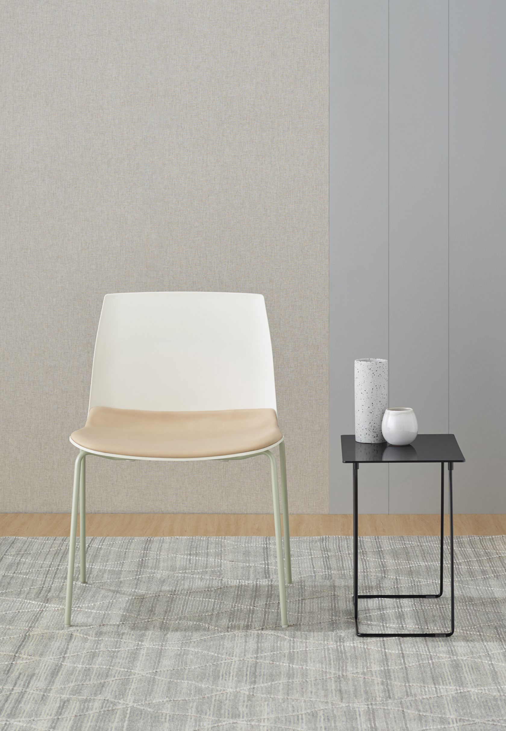 MR Chair White and Tango Table
