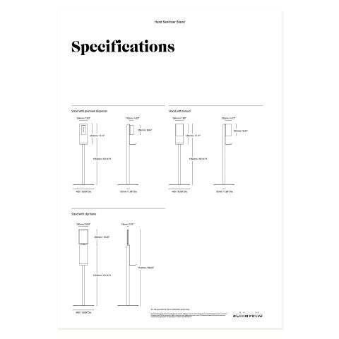 Hand Sanitiser Stand Specifications