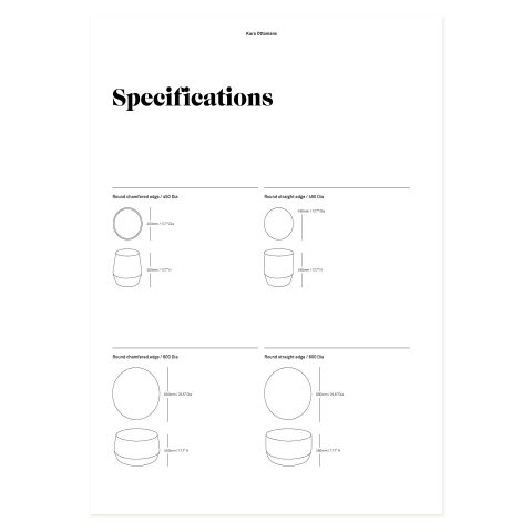 Karo Ottoman Specification Sheet