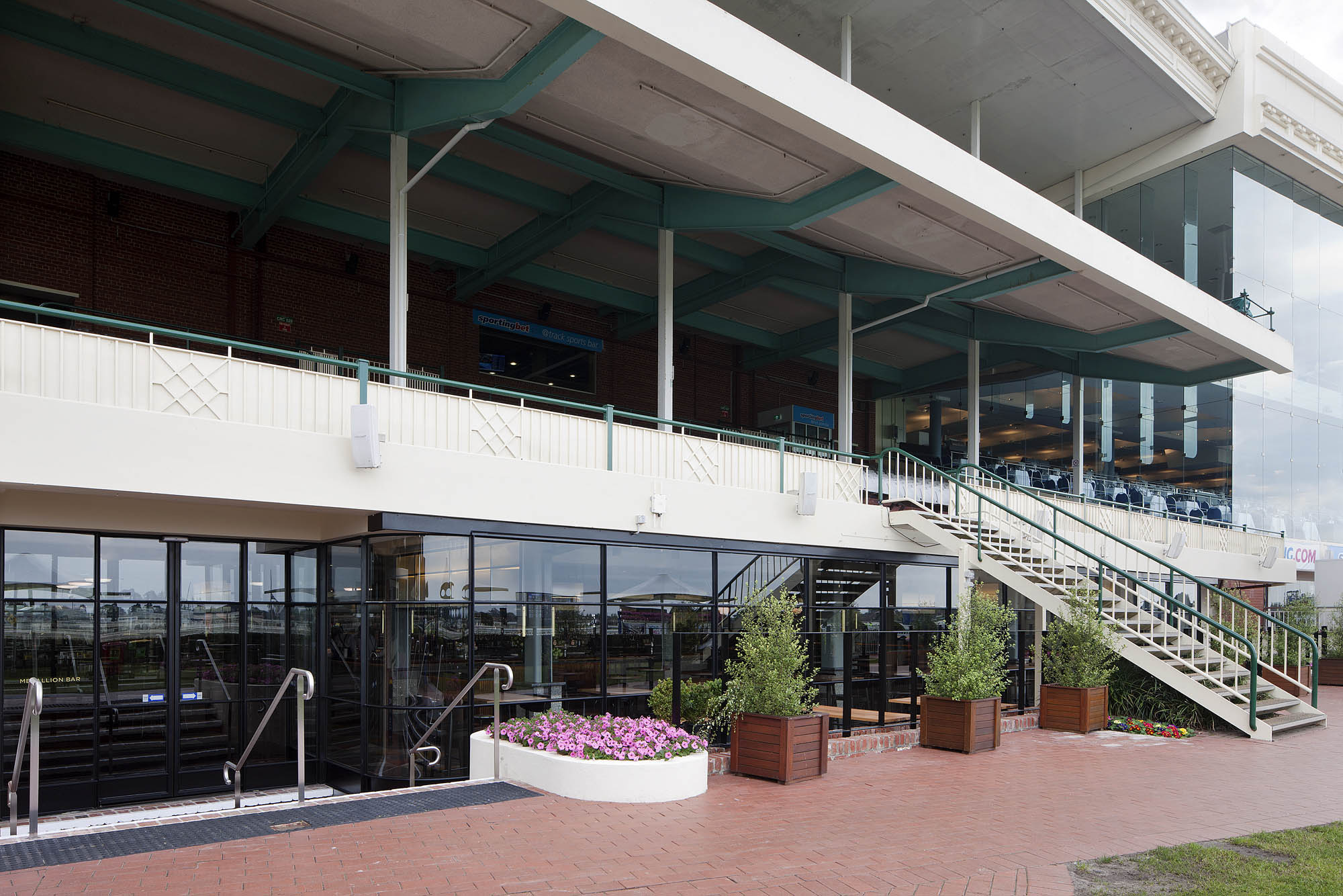 madallion bar caulfield racecourse melbourne spring racing exterior stairs