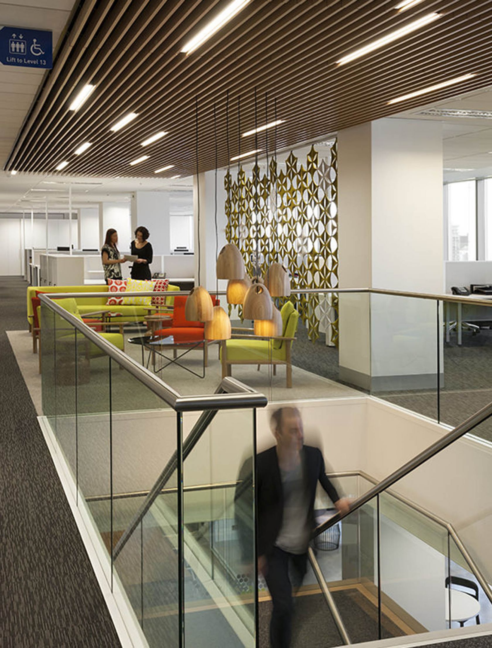 financial services provider melbourne fitout office stairs glass balustrades