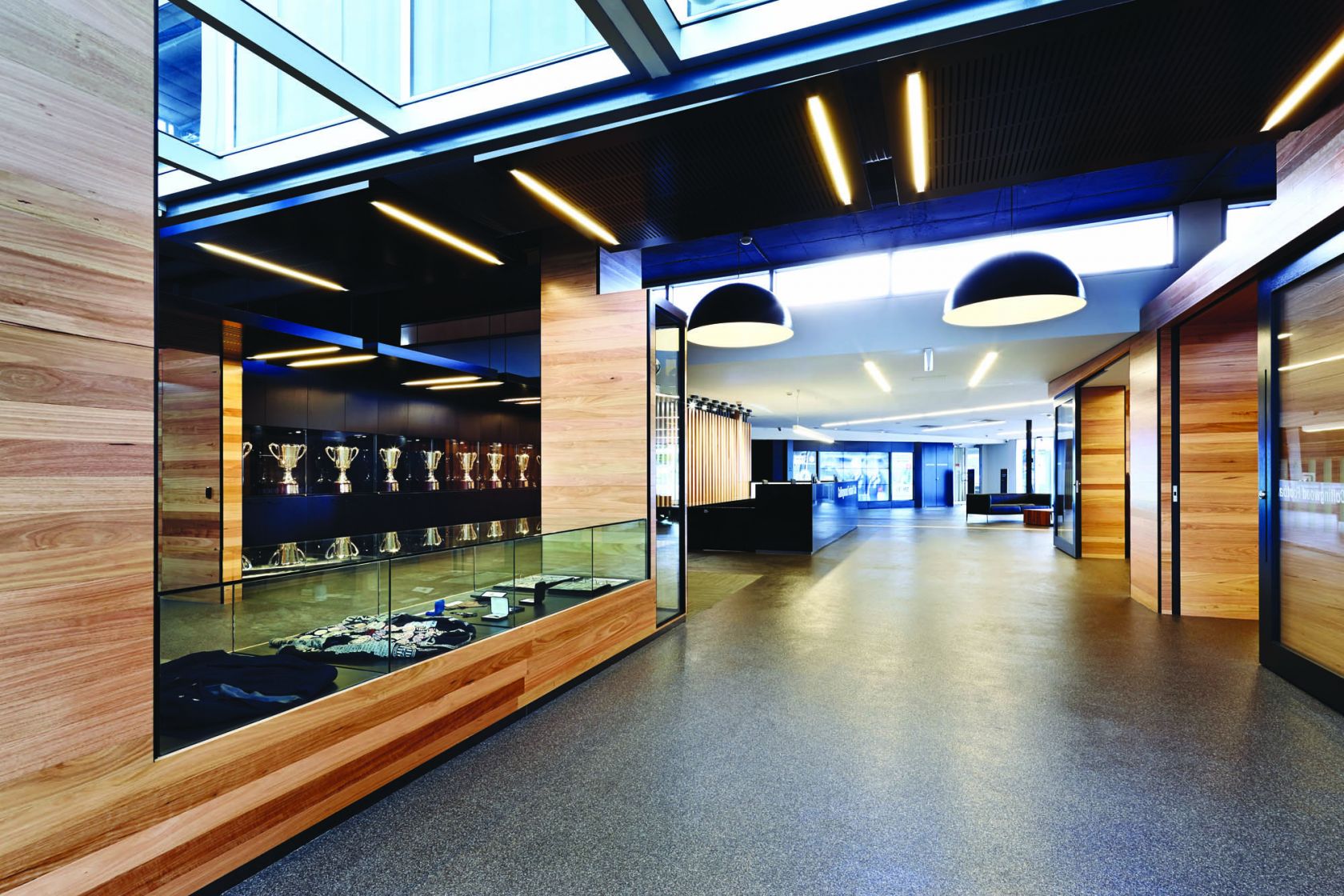 collingwood football club melbourne timber joinery lobby entry 