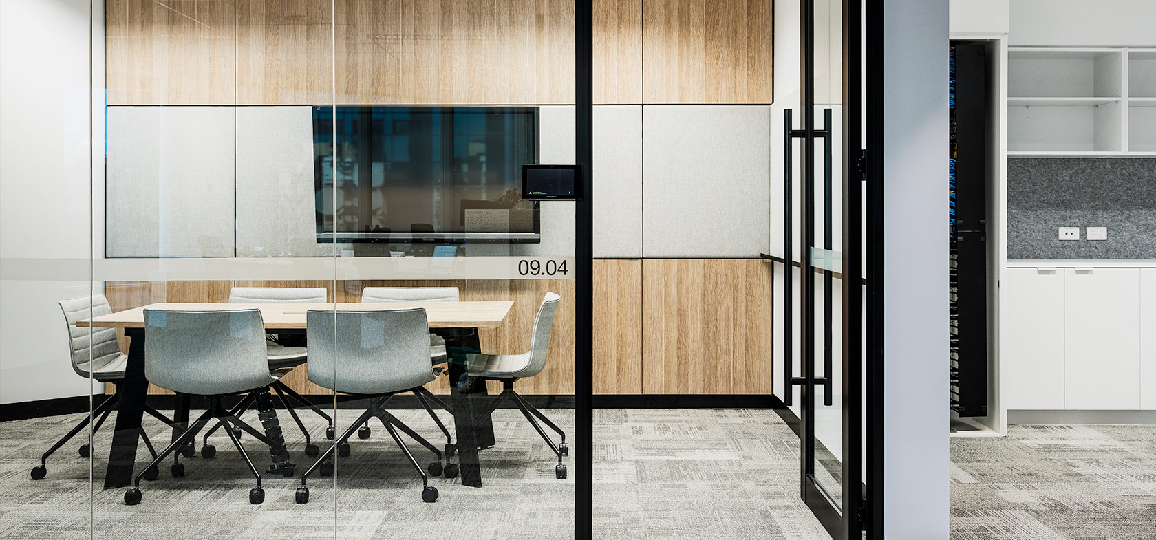 Broad Spectrum Meeting Room with Office Chairs Commercial Office Fitout 