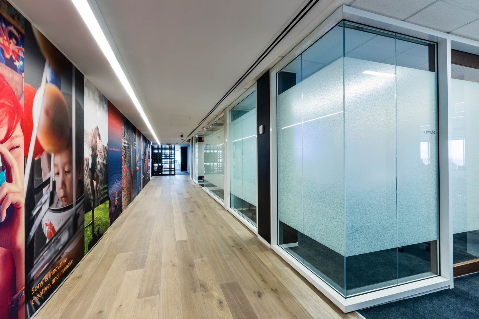 sony sydney office fitout corridor