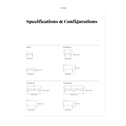 Elfin Sofa Specification Sheet