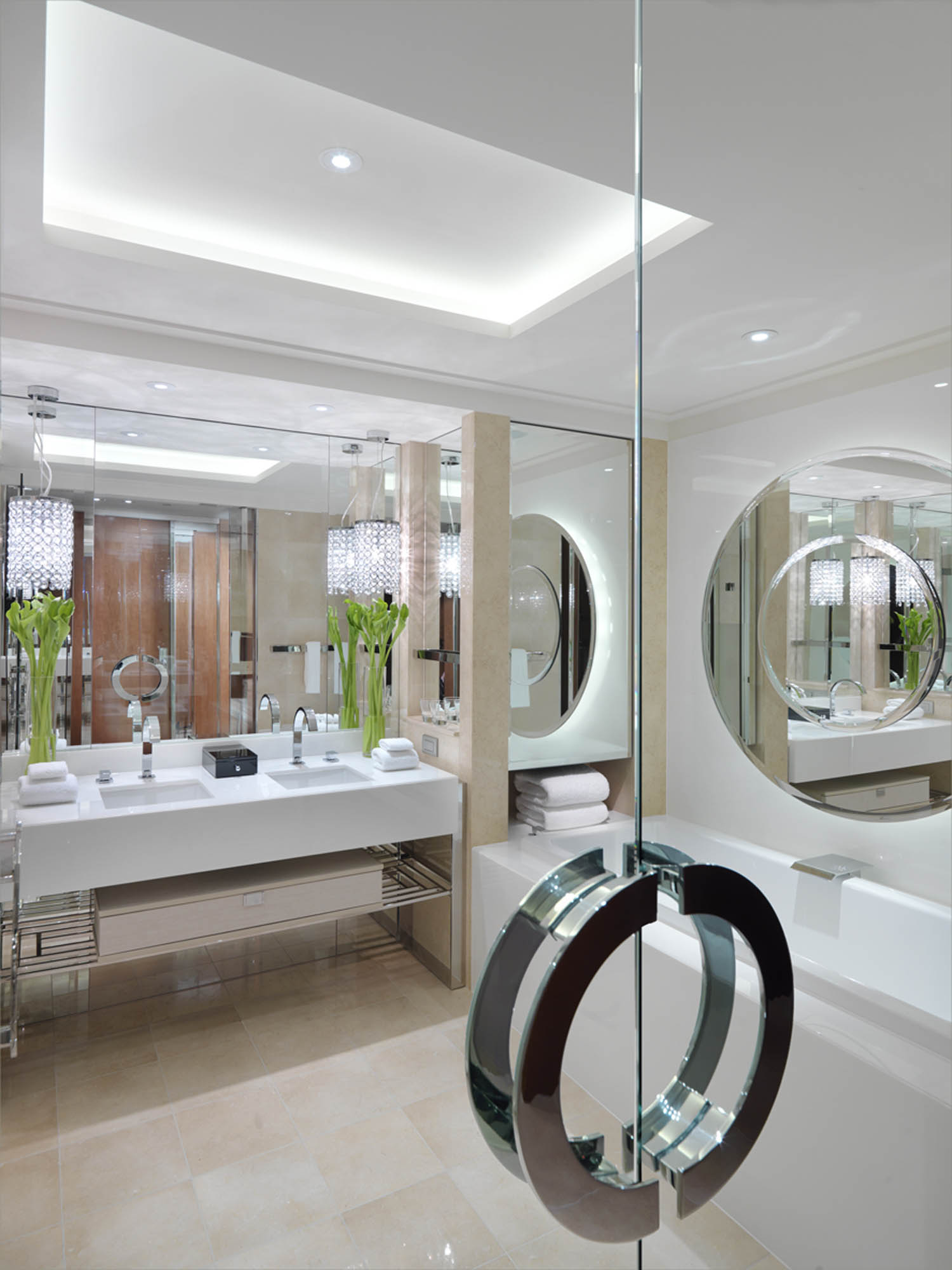 crown towers hotel fitout melbourne crown casino bathroom mirrors recessed lighting bathtub vanity