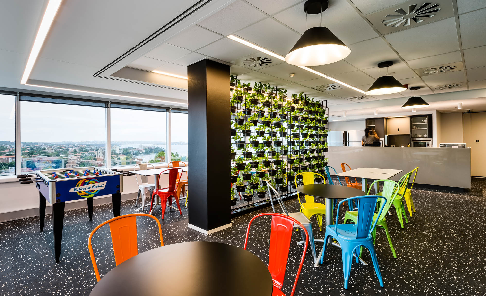 sony sydney office fitout kitchen vertical garden