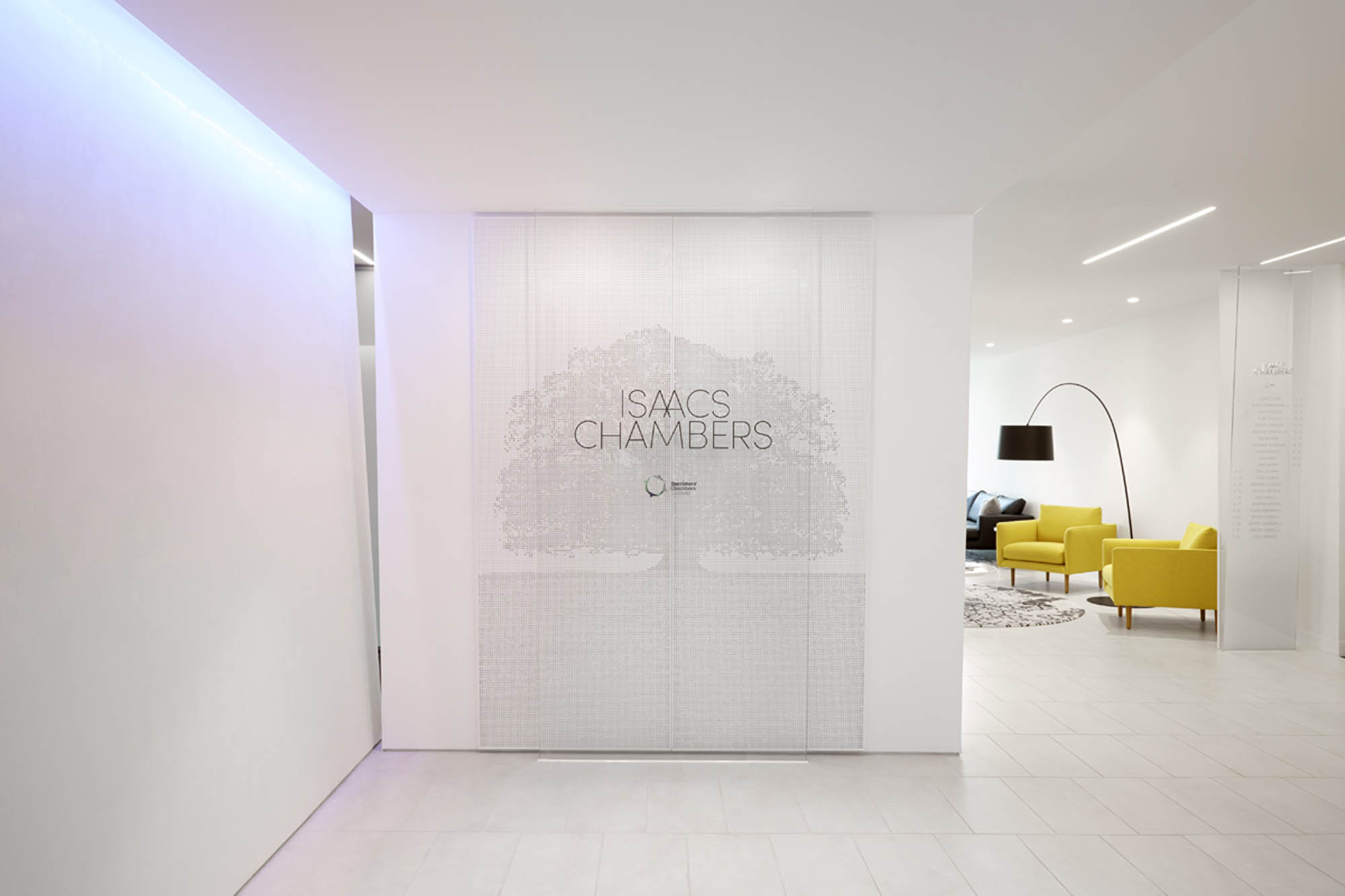 isaac chambers law fitout melbourne signage minimalist 