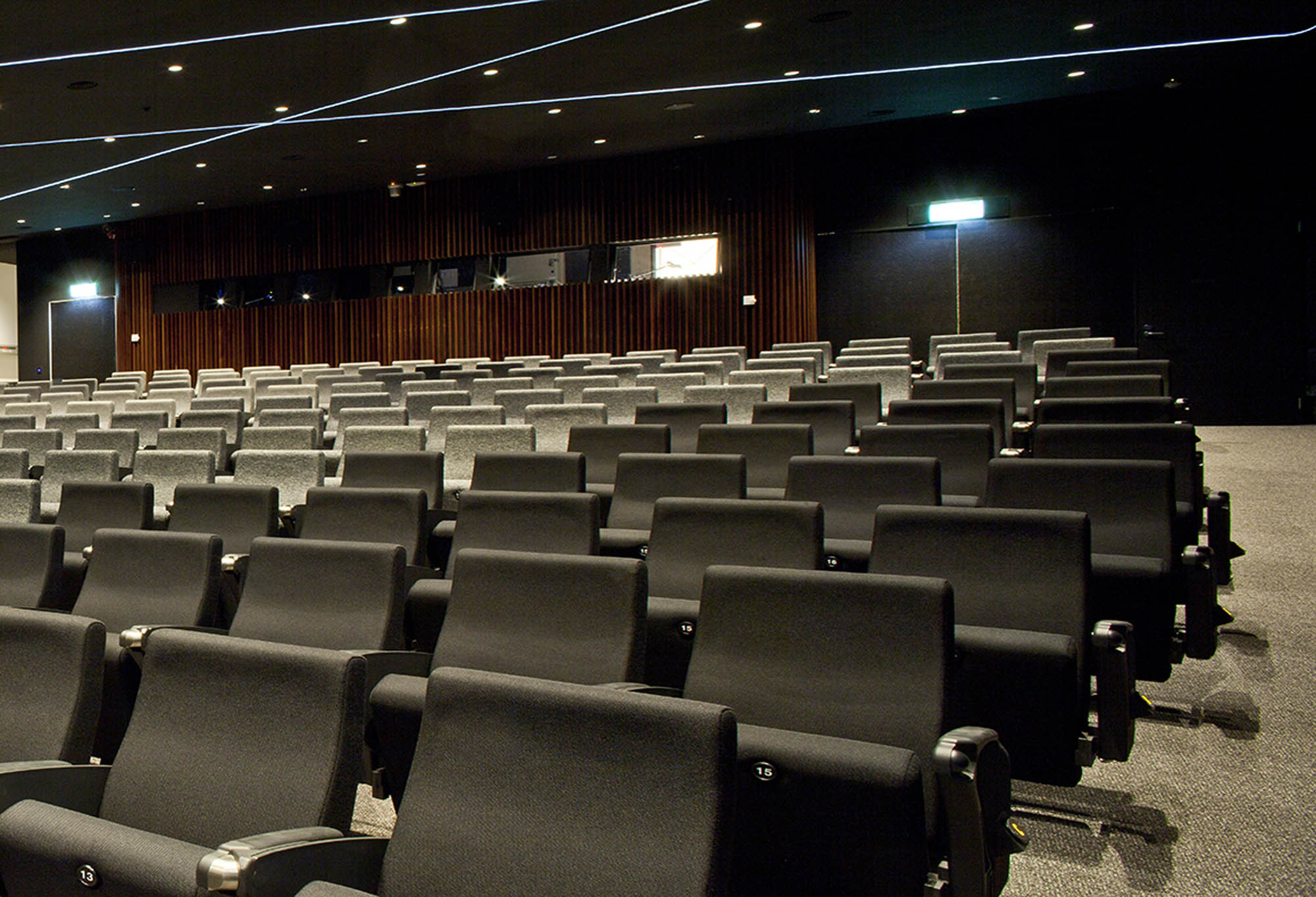 treasury theatre victoria government melbourne fitout acoustic timber joinery linear lighting 