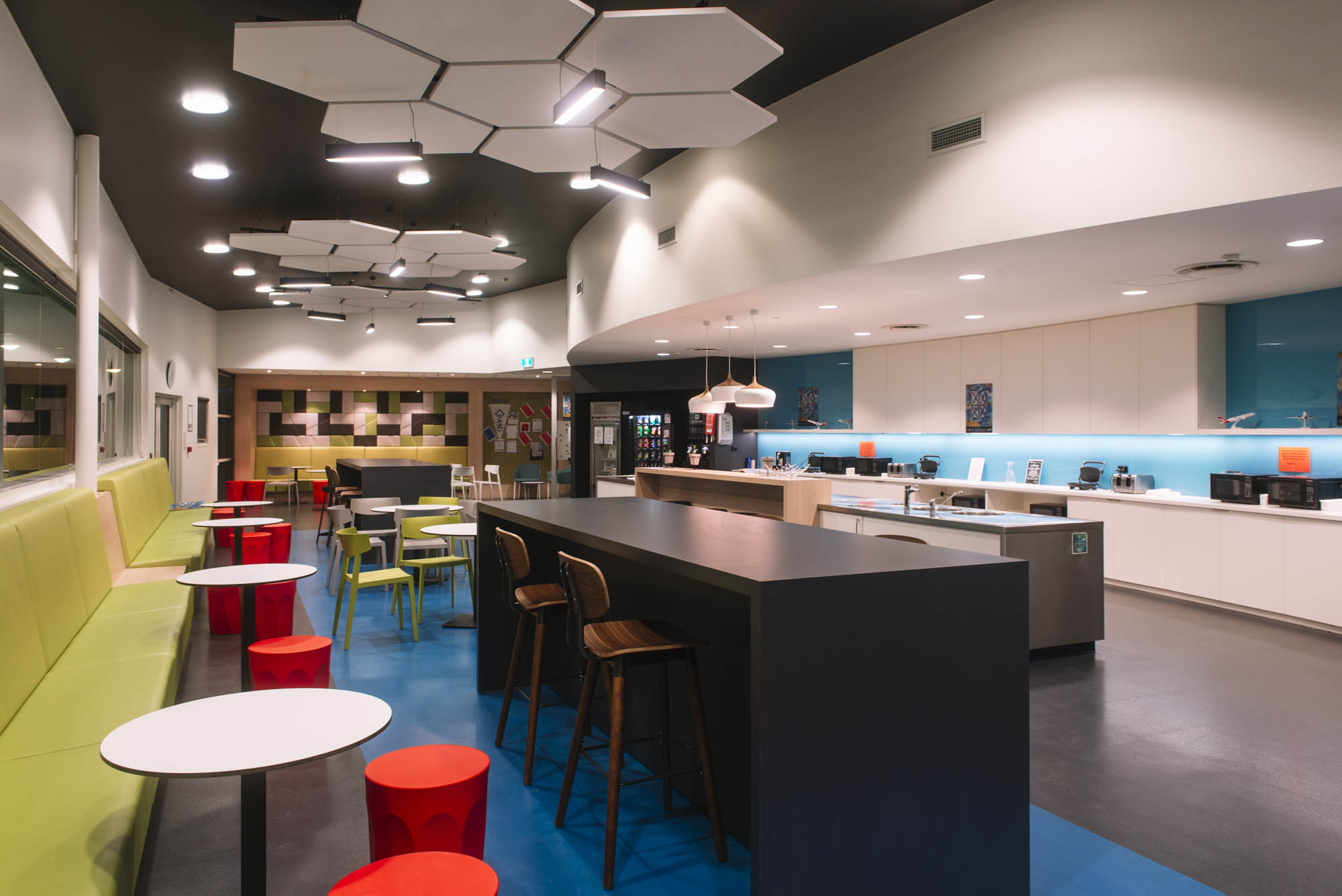 qantas hobart office fitout kitchen