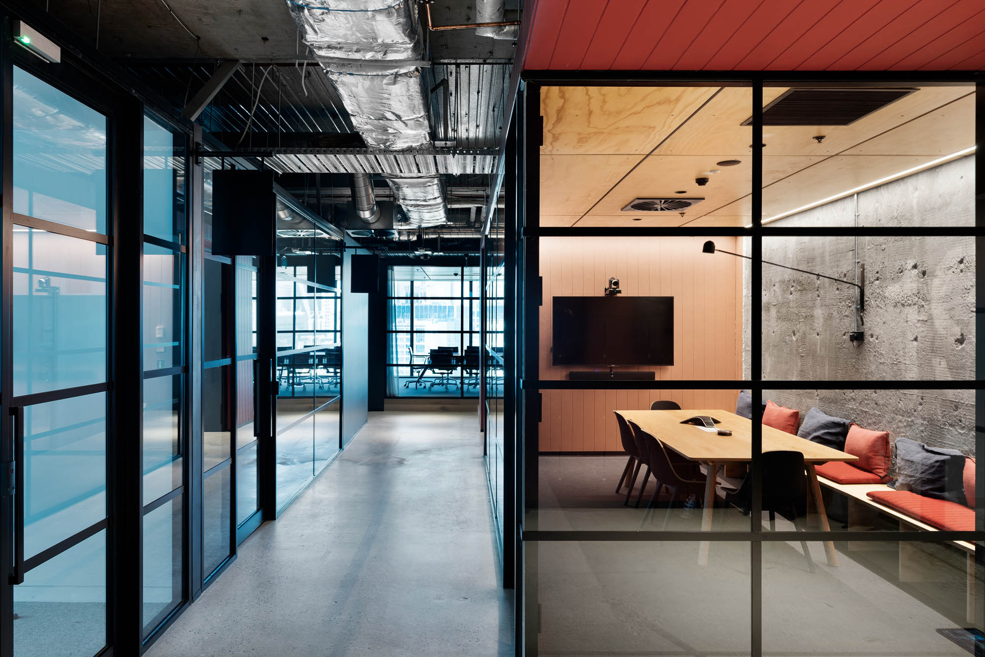 space and co office interior fitout melbourne hallway meeting