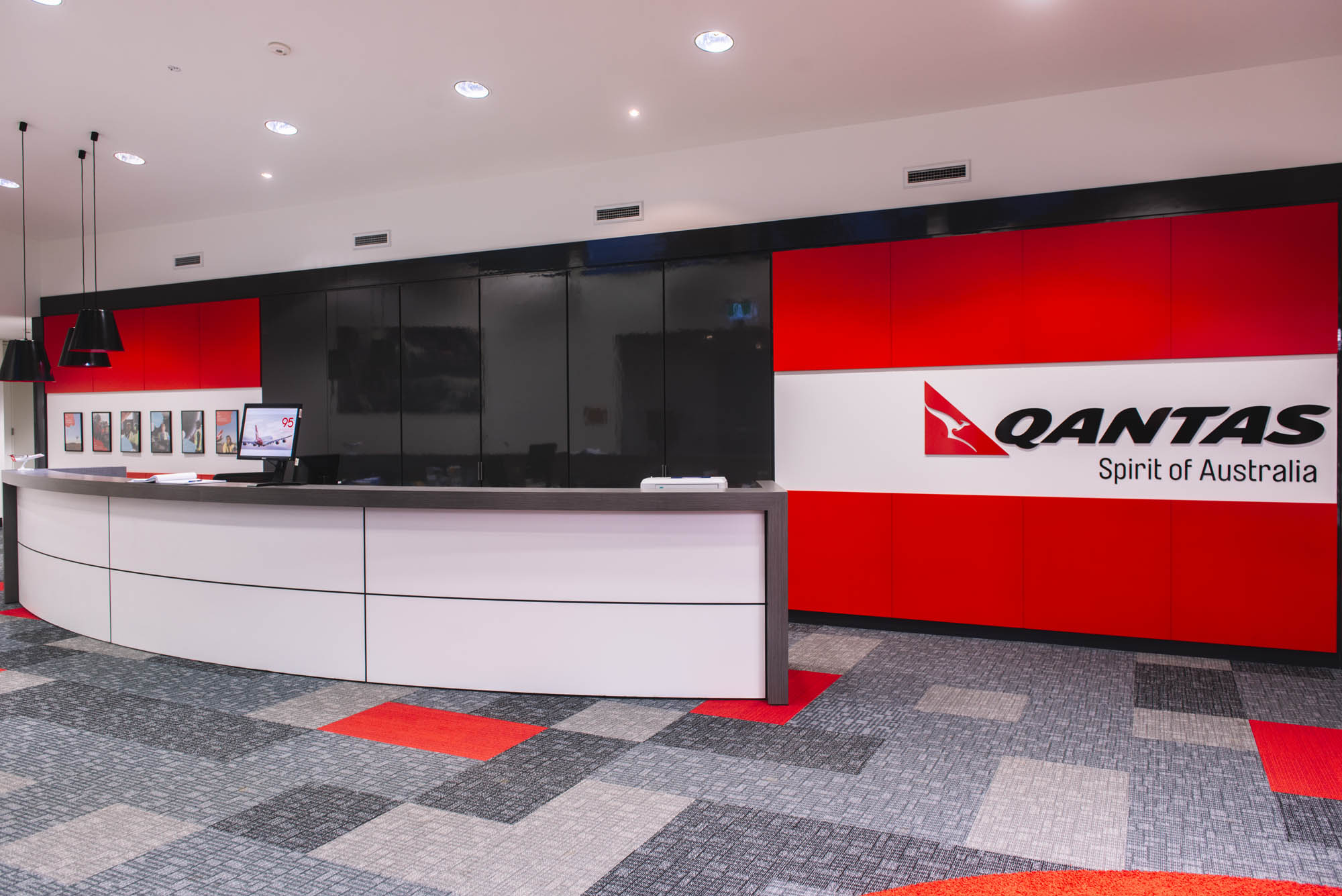 qantas hobart office fitout reception