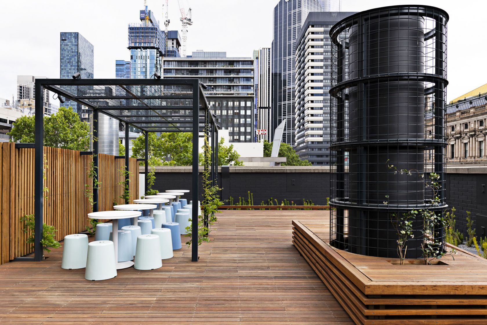 unisuper outdoor terrace chimney melbourne