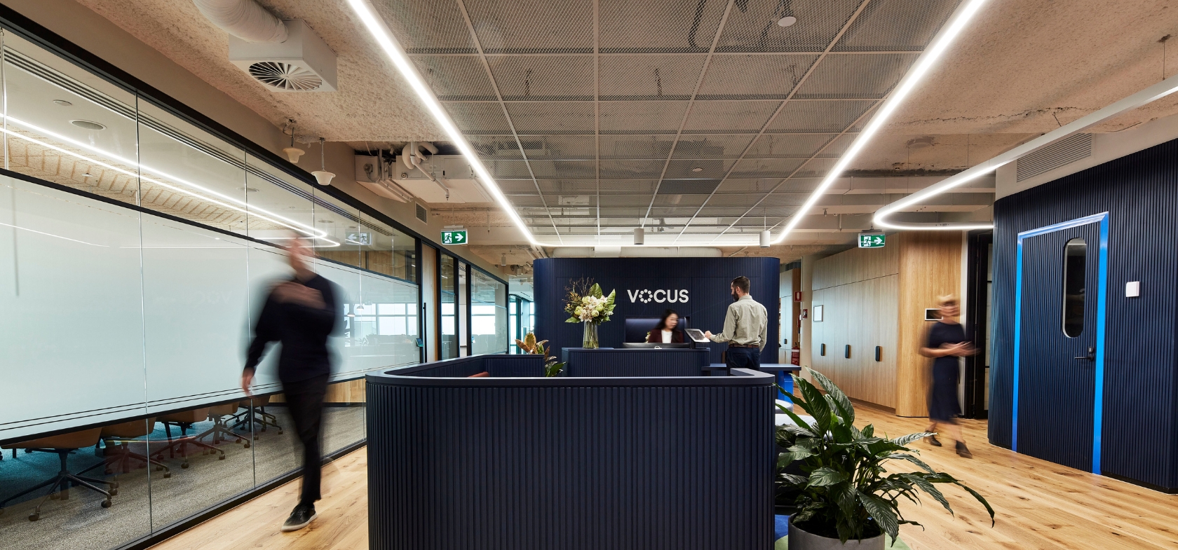 vocus sydney nsw blue reception foyer header schiavello construction