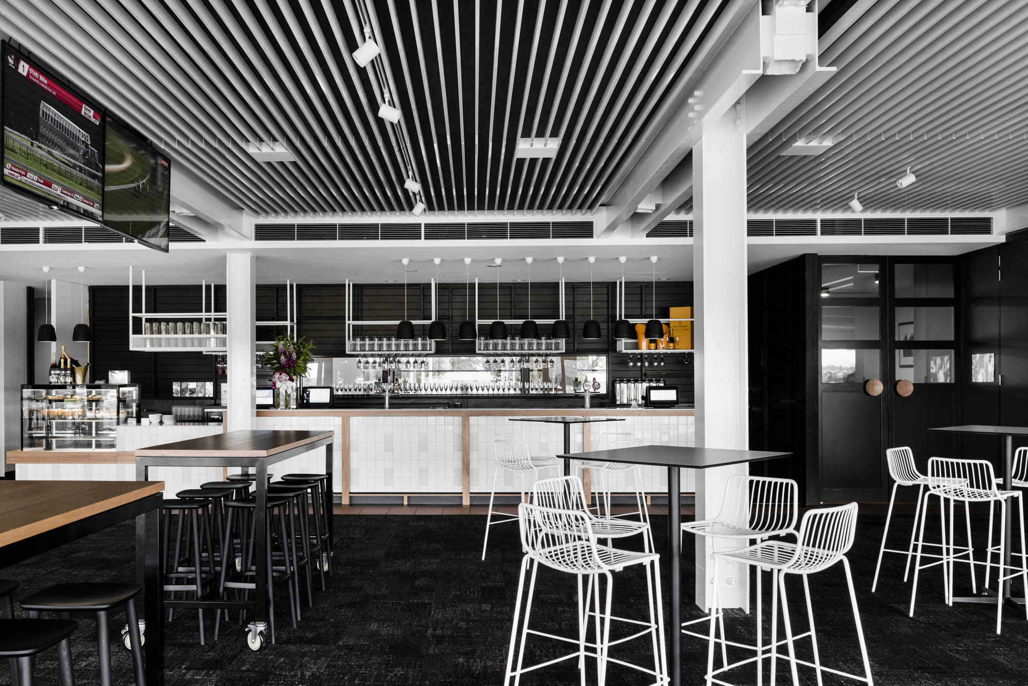 mornington racecourse melbourne fitout construction bar ceiling column 