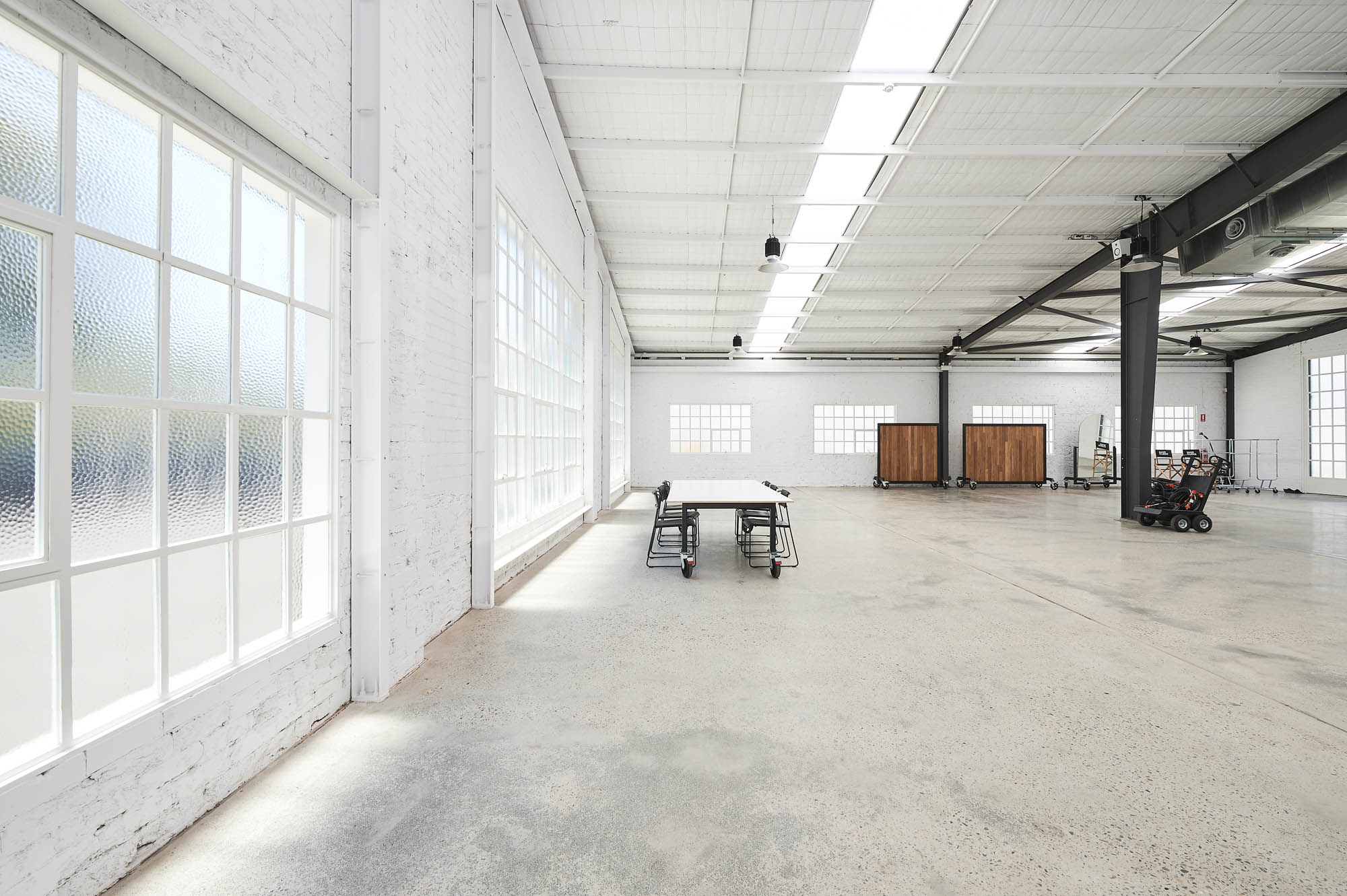 baker street studio sydney construction fitout warehouse windows skylight 