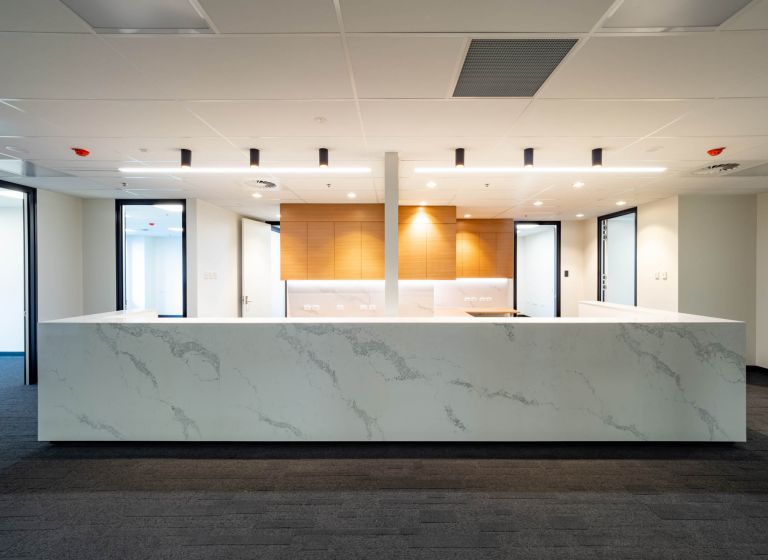 calvary adelaide hospital healthcare aged care fitout construction medical reception desk admission