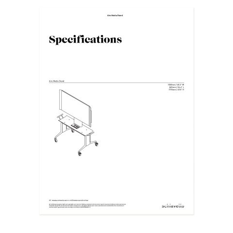 Aire Media Stand Specification Sheet