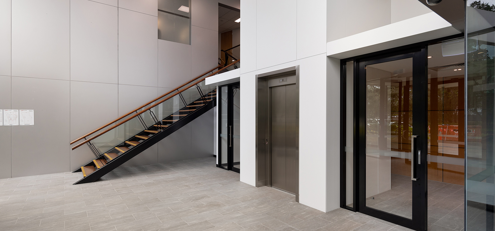 schiavello construction brisbane powerlink northlink refurbishment header banner foyer