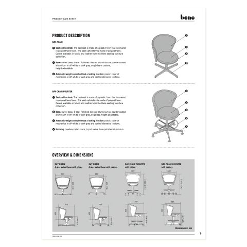 Bay Chair Specifications Sheet