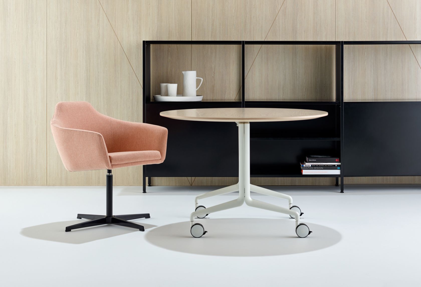 Kase Storage black, Palomino Chair and Aire Fold Table