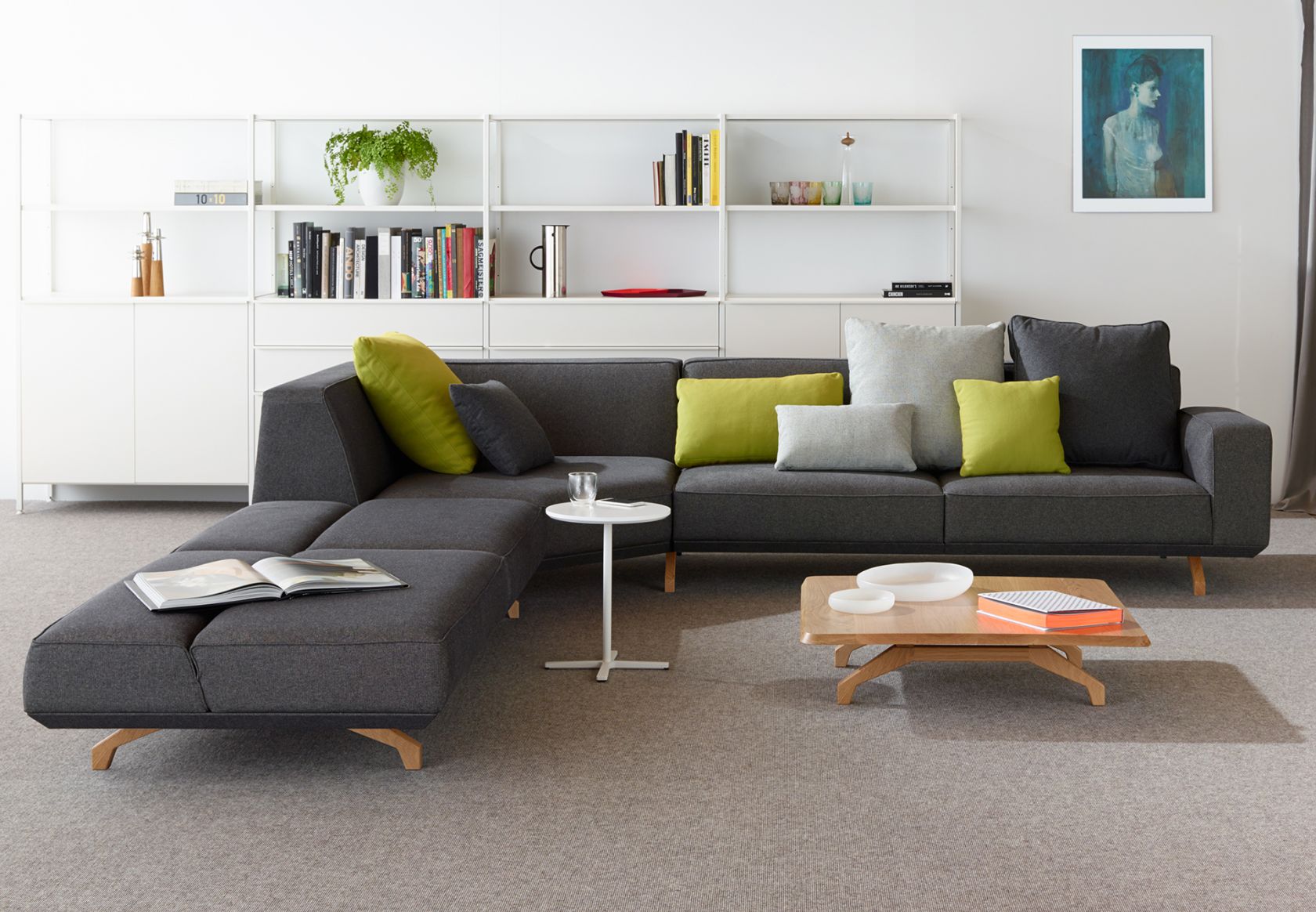 Scatter Platter Cushions, Bomba Sofa, Bomba Table, Kase Storage and Krossi Table