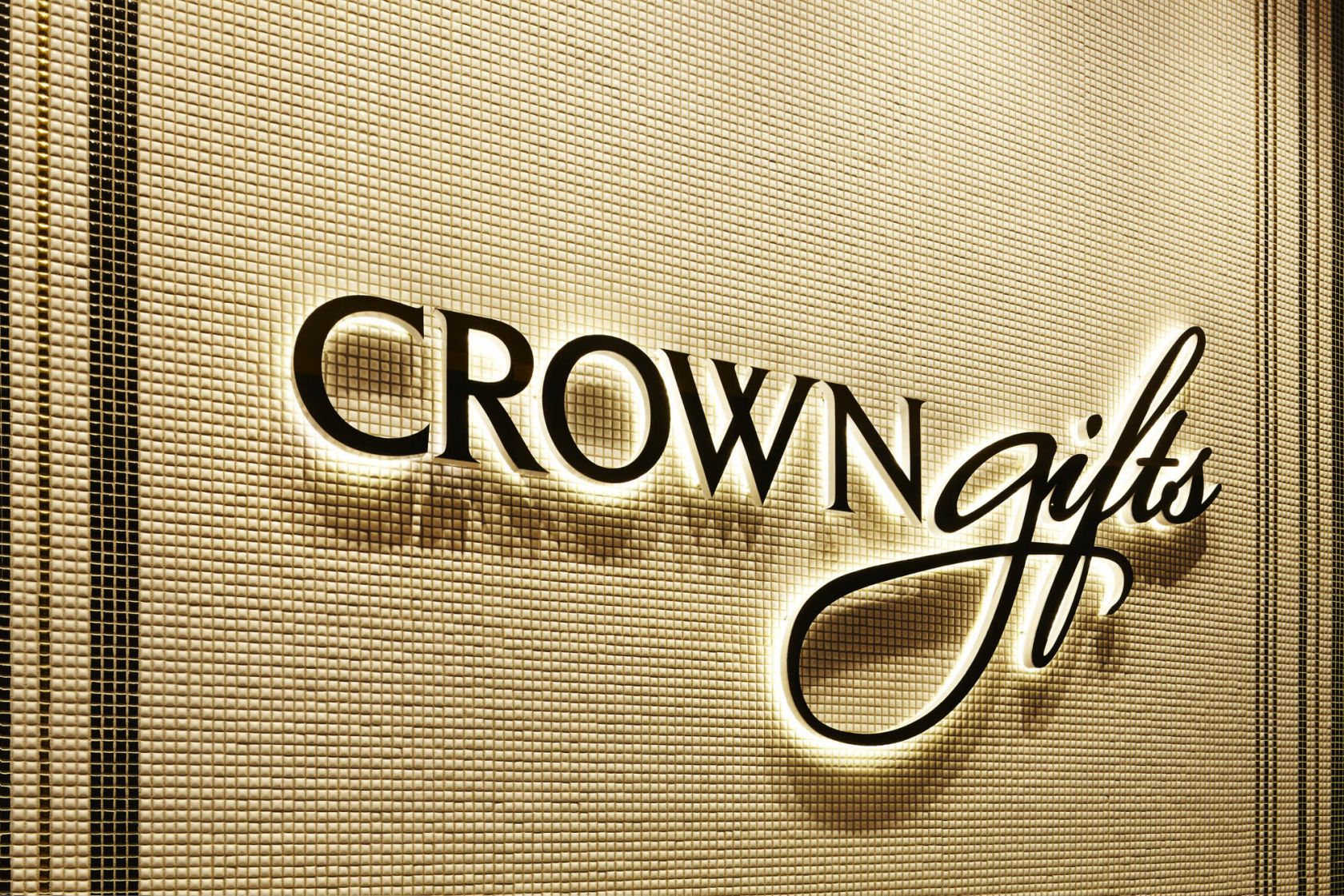 crown gifts melbourne fitout signage