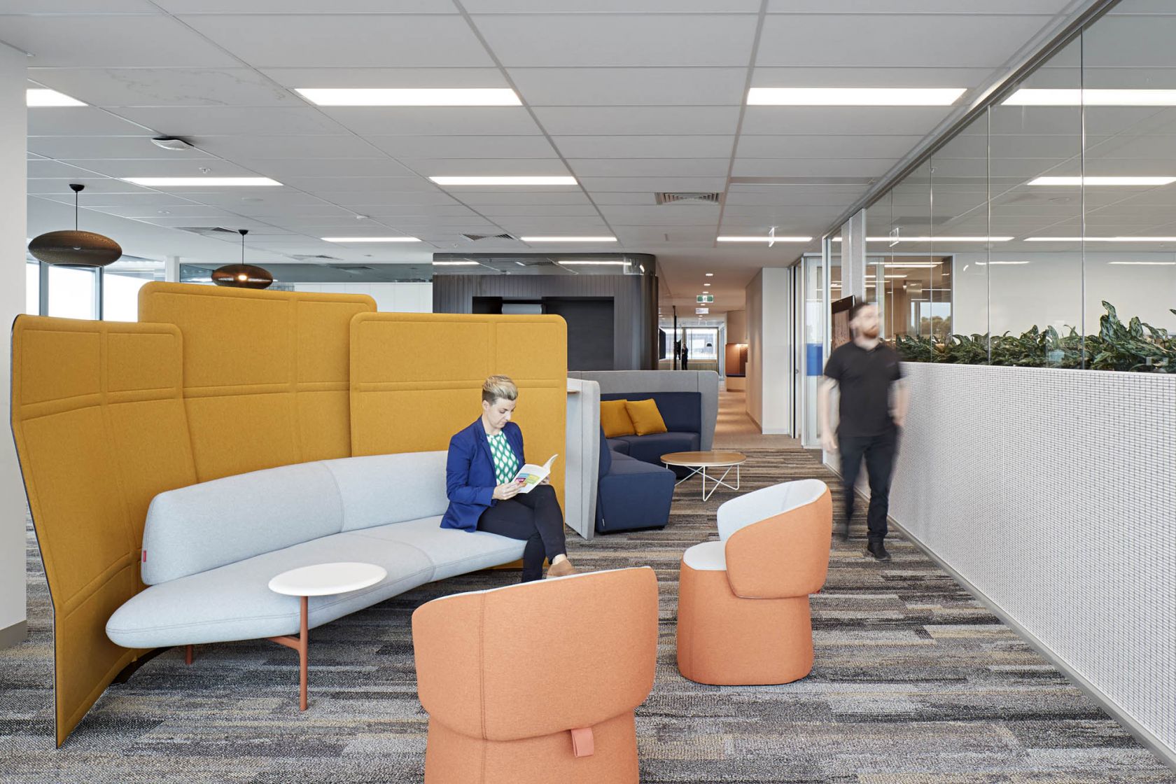 general mills melbourne office fitout lounge seating