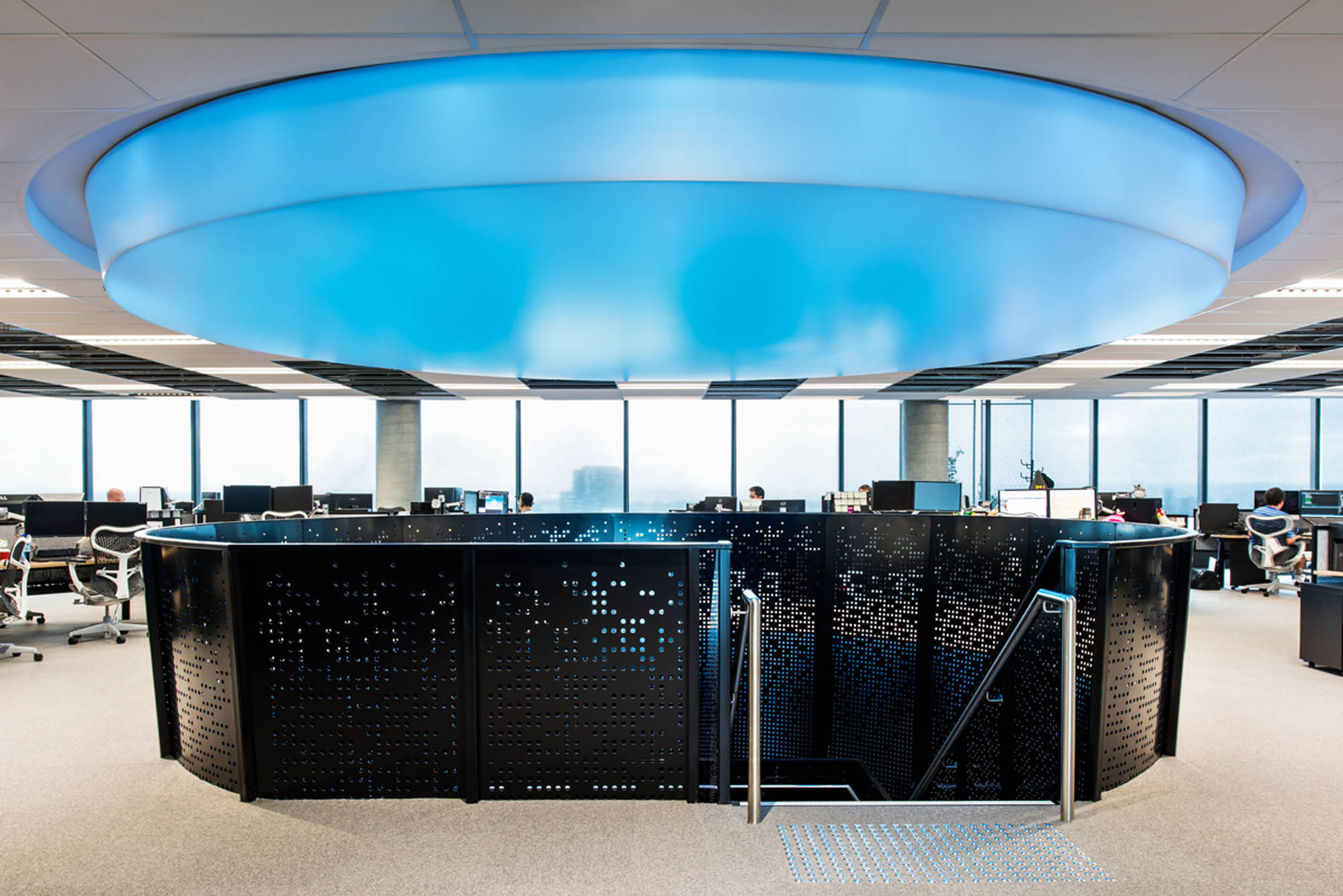 bourke st melbourne office fitout blue lighting