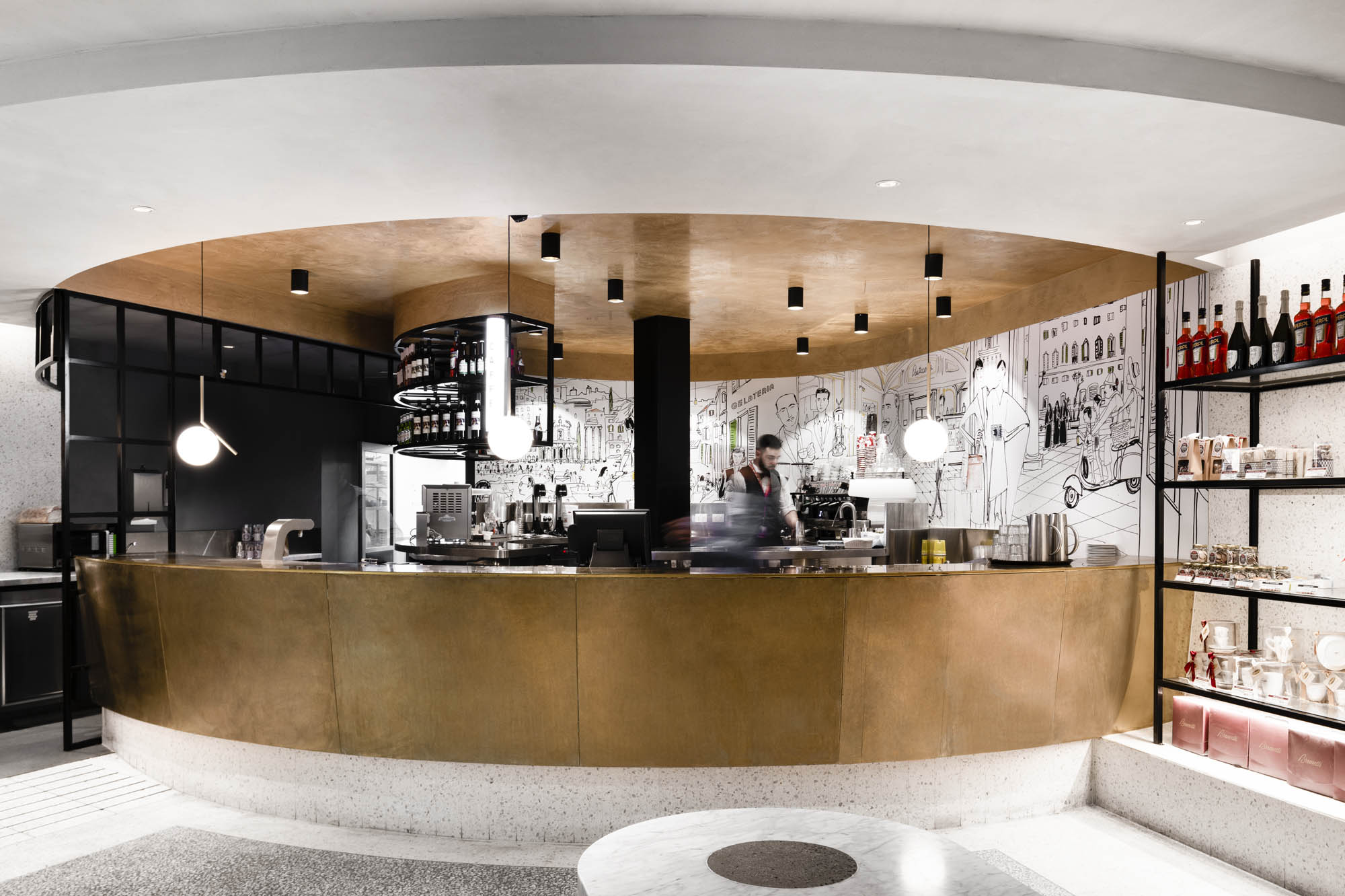 brunetti t2 hospitality interior fitout vic melbourne airport bar alcohol coffee bartender