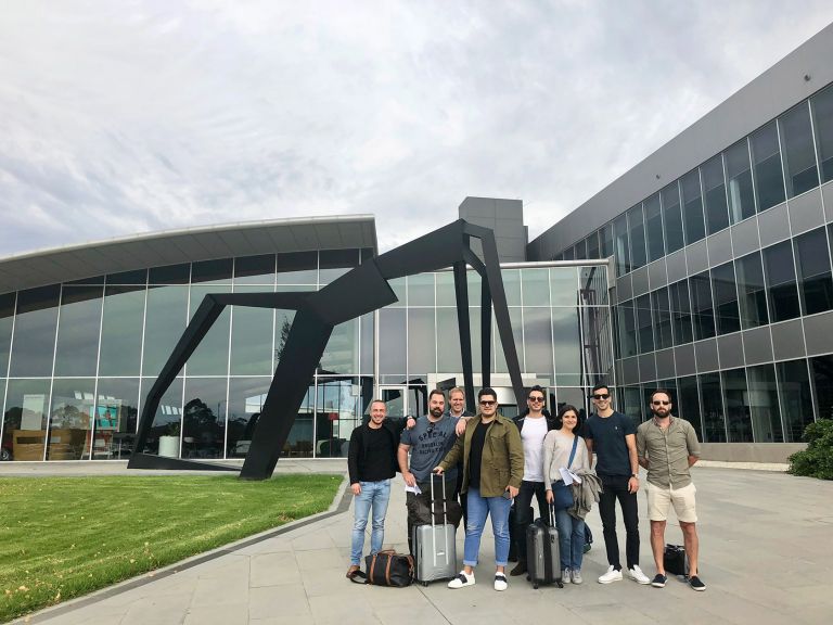 Schiavello Sydney Construction team standing in front of tullamarine office