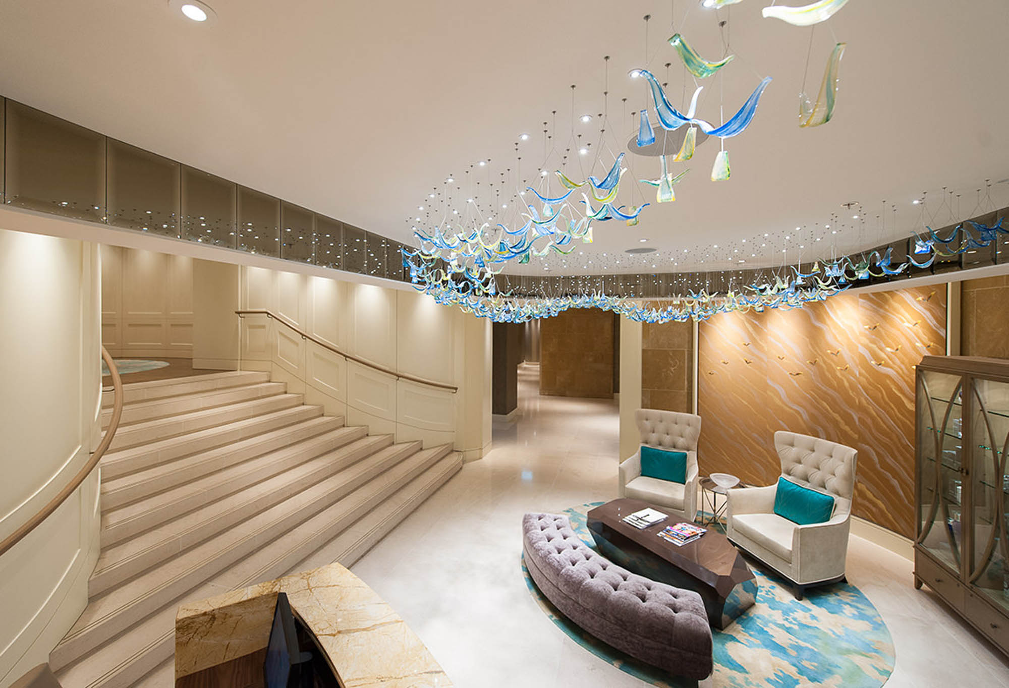 crown casino spa lobby feature ceiling stairs