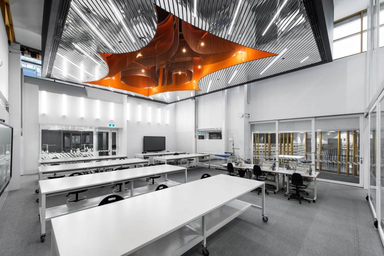 RMIT University School of Fashion and Textiles building with barrisol lumiere ceiling