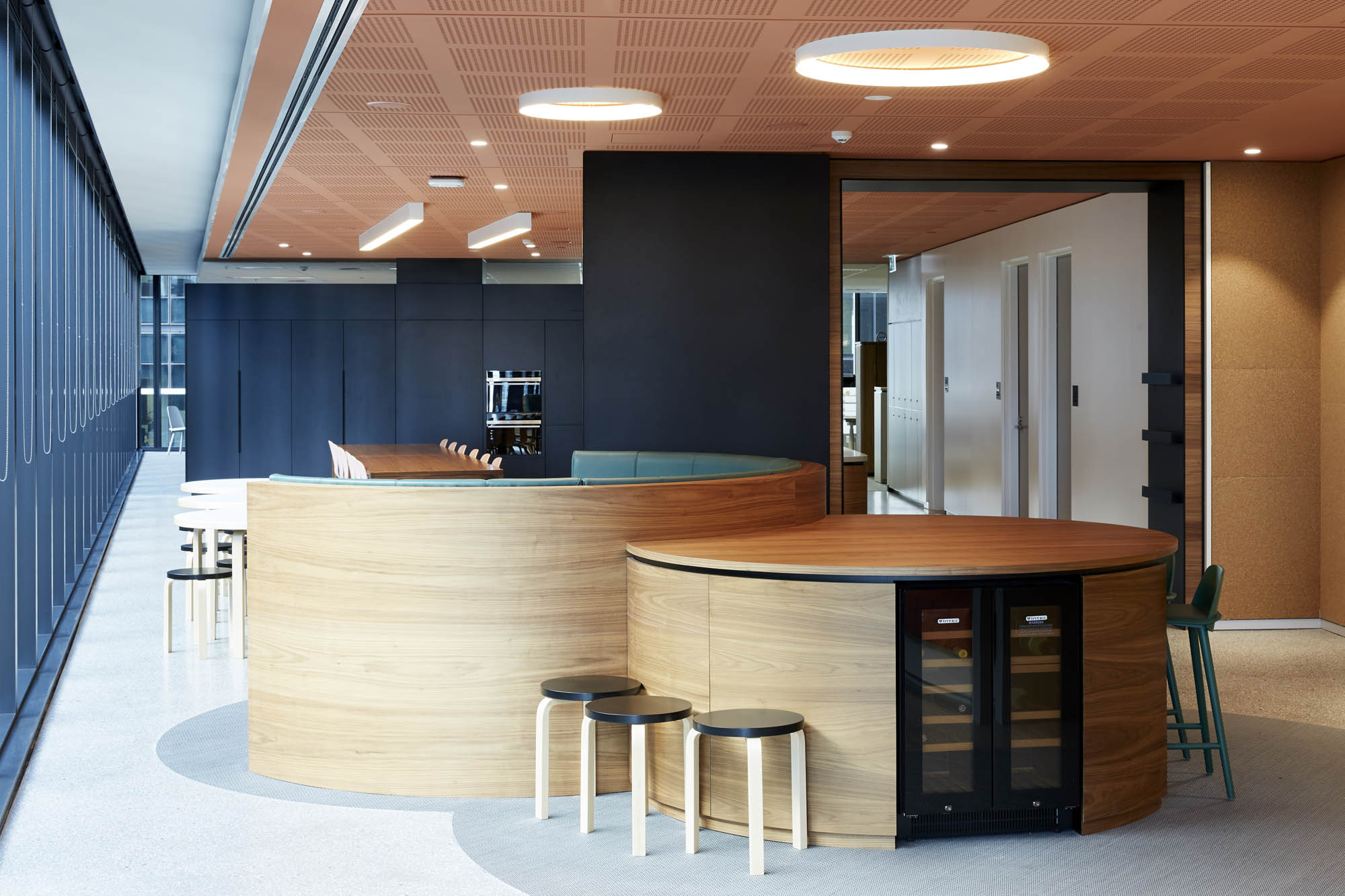 bdo melbourne office fitout circular seating